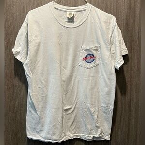 Old Row white pocket tee, large size